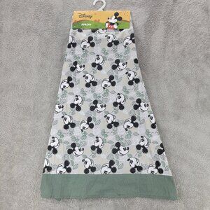 Disney Mickey Mouse Apron 100% Cotton w/ Spring Leaf Pattern *NWT*